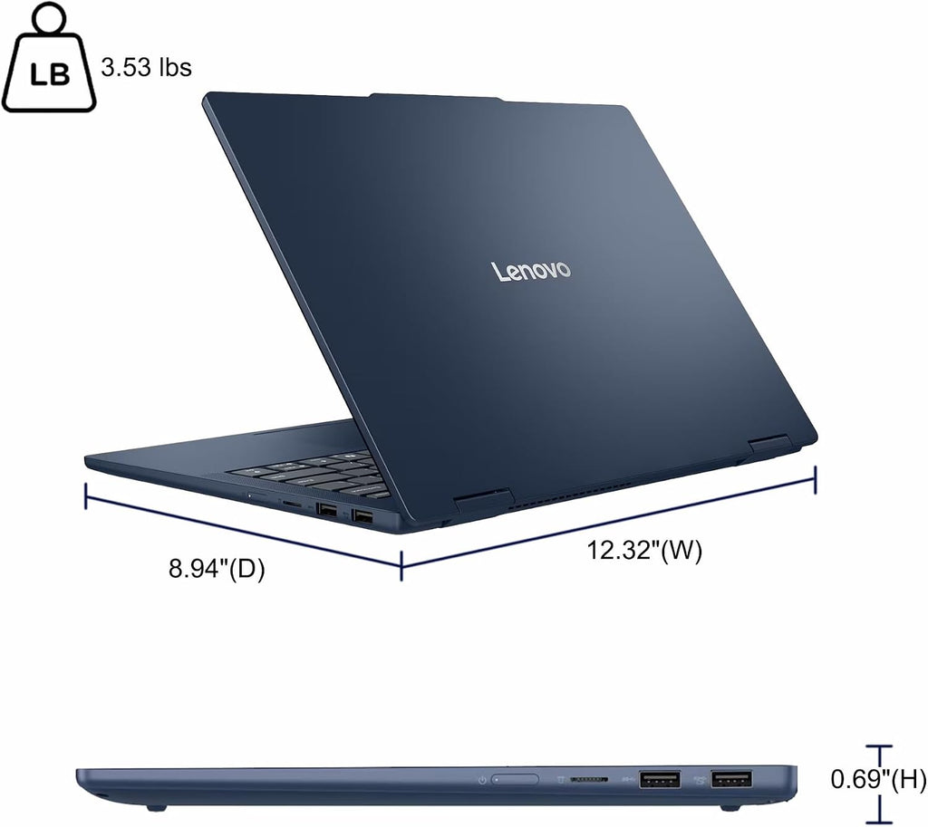 Lenovo IdeaPad Flex 5i 2-in-1 Laptop 14' WUXGA Touch Intel 12-core Ultra 5 225U (Beats Core 7 150U) 8GB RAM 512GB SSD Backlit for Creator Designer Business Professional Win11Pro ICP Hub/PC