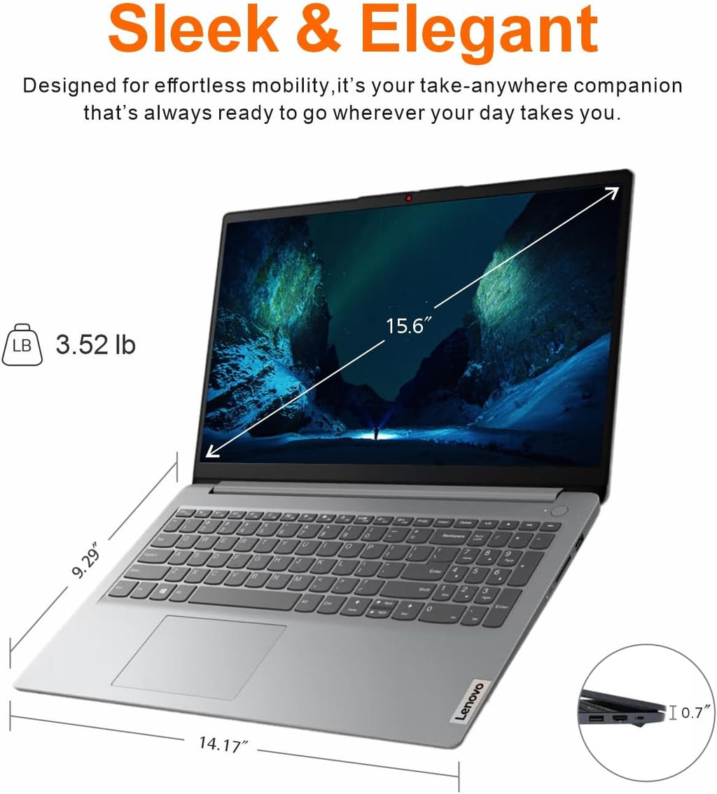 Lenovo Ideapad Business Laptop with Microsoft Office, Intel Dual-Core Processor, 15.6', 36GB RAM, 2TB SSD + 128GB eMMC, SD Card Reader, Windows 11, WOWPC Recovery USB
