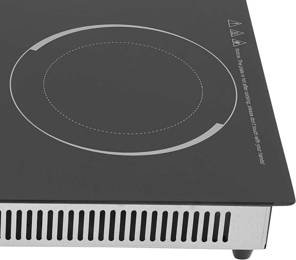 Electric Cooktop, 2 Burner 1700W Built-in Electric Stovetop, Stove Top with Timer, 5 Heating Level, Kid Safety Lock, 110V Hard Wire, No Plug