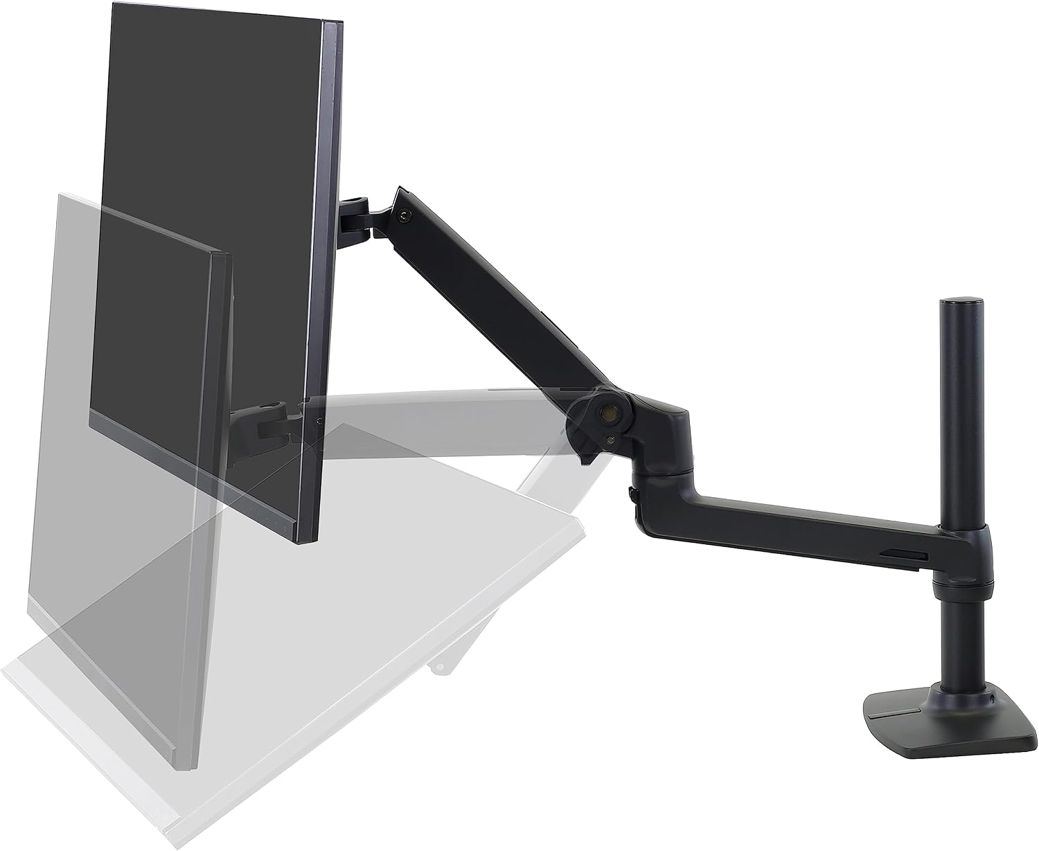 Ergotron – LX Monitor Arm, Single Monitor Desk Mount – fits Flat Curved Ultrawide Computer Monitors up to 34 Inches, 7 to 25 lbs, VESA 75x75mm or 100x100mm – Tall Pole, Matte Black