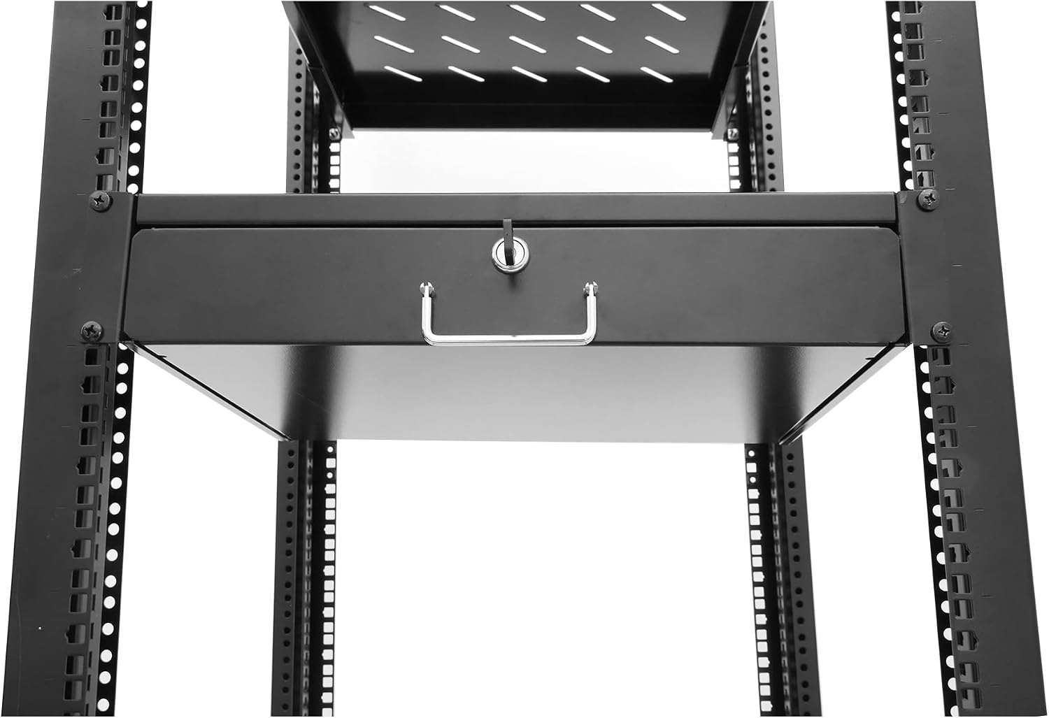 GLOBALRACK 4-Post 42U Open Frame Server Rack/19in Server Network Rack Adjustable Depth 24-35inch Suitable for Computer/Audio Video/Data/IT Equipment/Cold Rolled Steel Heavy Duty Rack (4POST RACK-042)