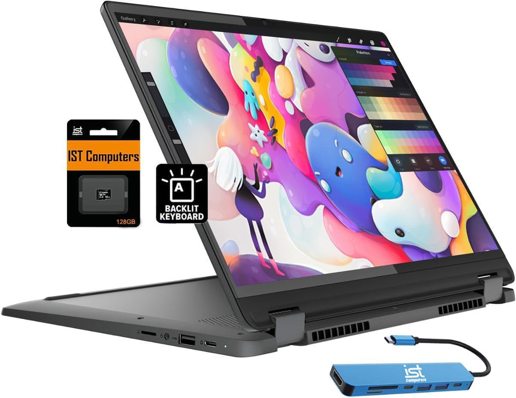 Lenovo IdeaPad Flex 5i Chromebook Plus 14' FHD+ 2-in-1 Touchscreen Laptop (Intel Core i3-1315U, 8GB RAM, 256GB Storage(128GB eMMC + 128GB SD Card)), Home, Students, Backlit, FHD Webcam, Chrome OS