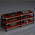 Audio Rack 1/2/3/4 Tier Stereo Rack Audio Equipment Rack Audio Stereo Shelf Wooden HiFi Rack Audio-Video Shelving Shock-Absorbing(Brown,3 Tier)