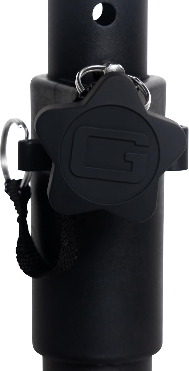 Gator Frameworks Adjustable Rolling Mixer Stand with Locking Casters and Headphone Hanging Rack, (GFW-MIXERCART-0400)