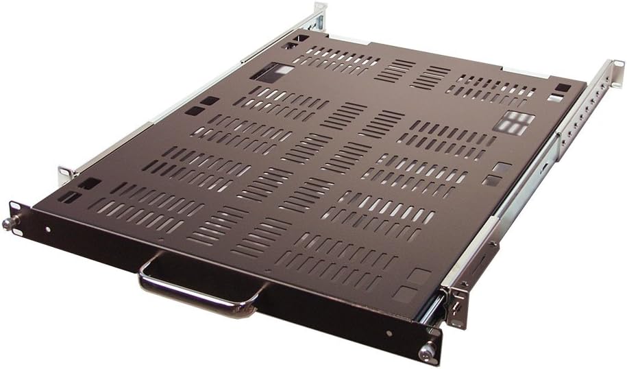 RSF1041LC 1U Rackmount 24 inch deep Vented Sliding Shelf for Industrial 19 inch Server Rack up to 30 inch deep.