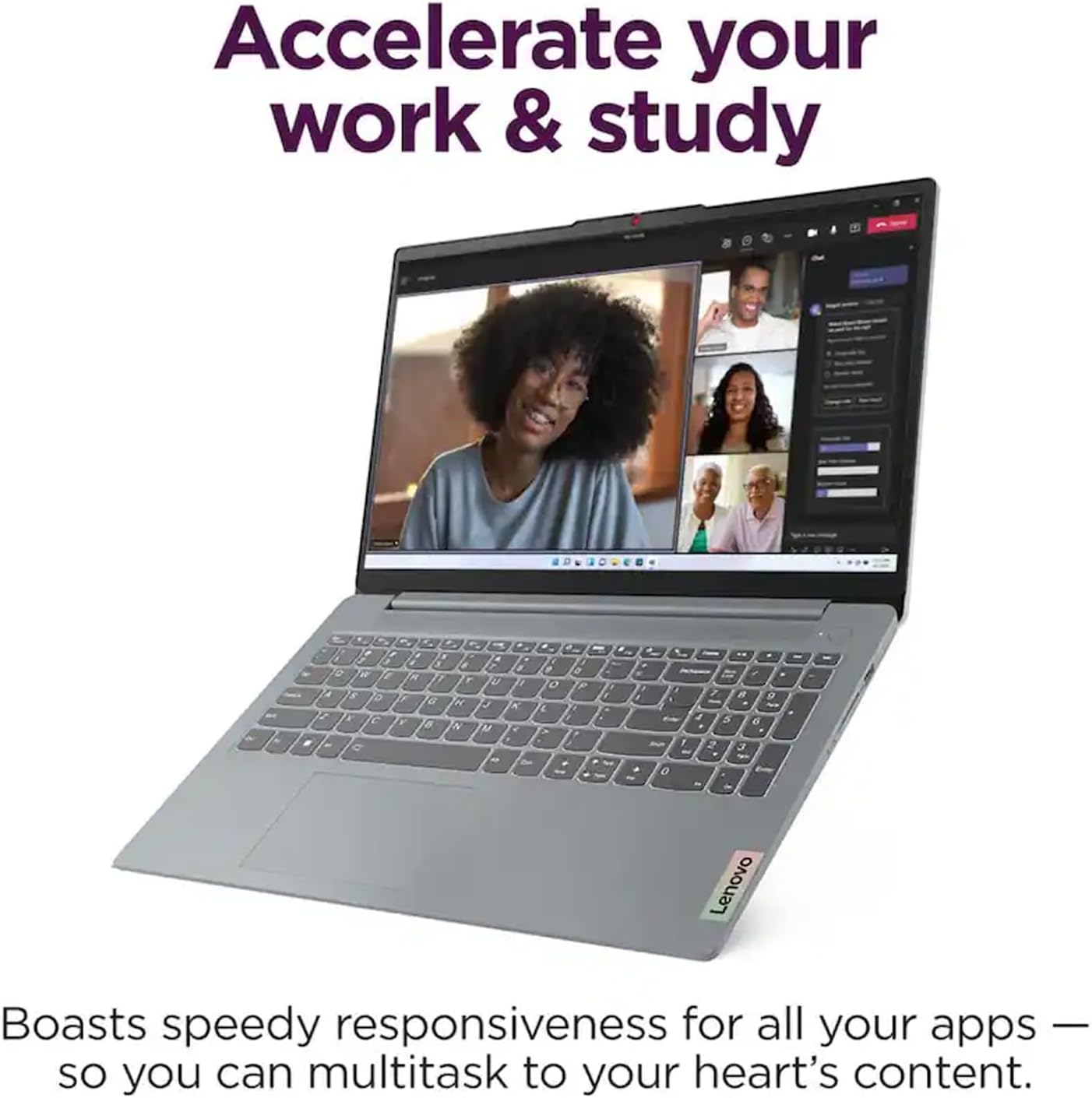 Lenovo IdeaPad Slim 3i 15.6' FHD Laptop, Intel Core i3-N305 (8-Core) CPU, 8GB LPDDR5 RAM, 128GB UFS, Intel UHD Graphics, Wi-Fi 6, SD Card Reader, Windows 11 S, Arctic Grey, EAT Laptop Foldable Stand