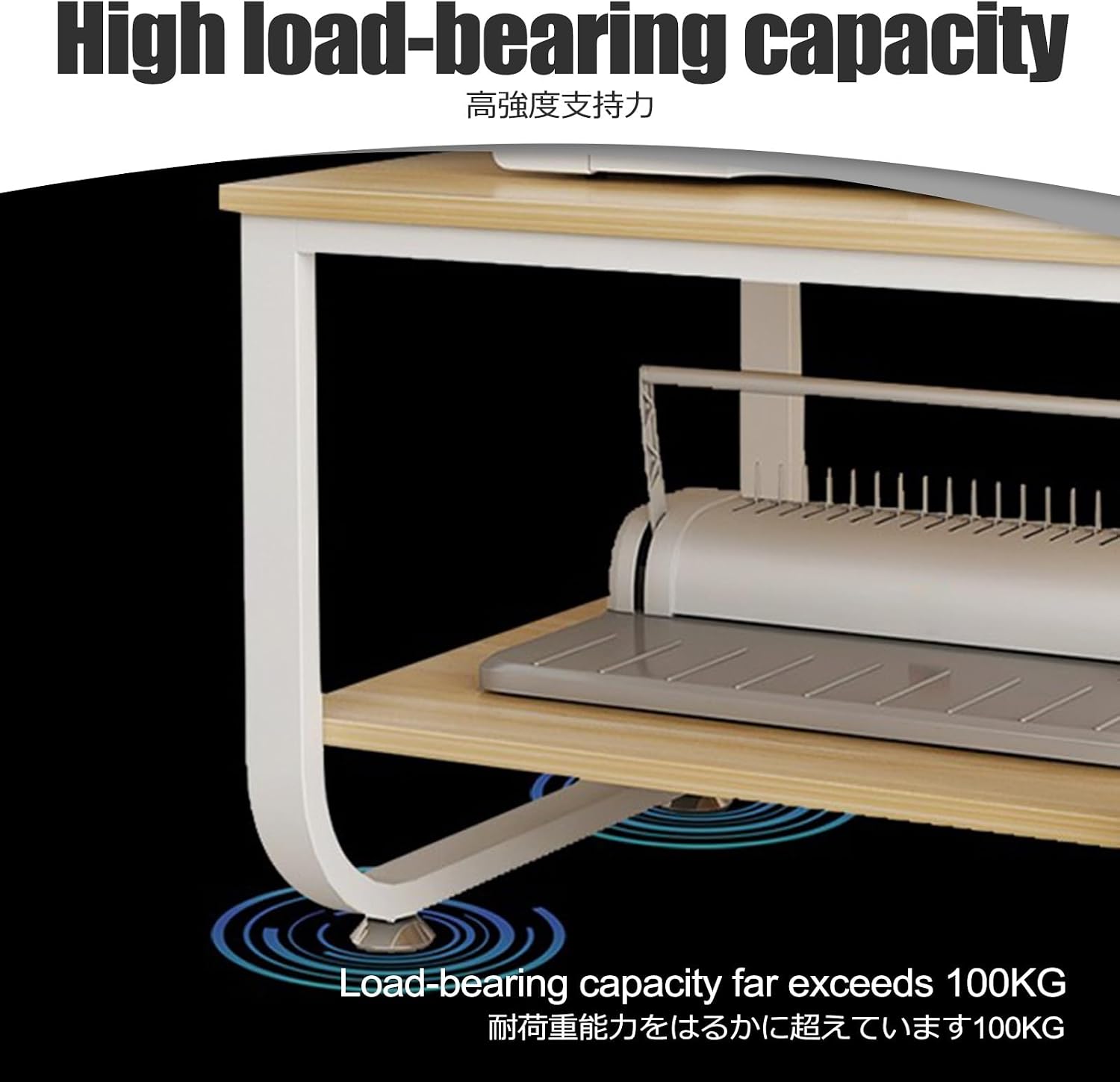 Printer Stand,Home Printer Stand,2-Tier Printer Table,Shelf for Scanner,Printer Stand with Storage for Desk,Can be Placed in The Living Room, Bedroom, Study, Office(Light Walnut,50cm/19.