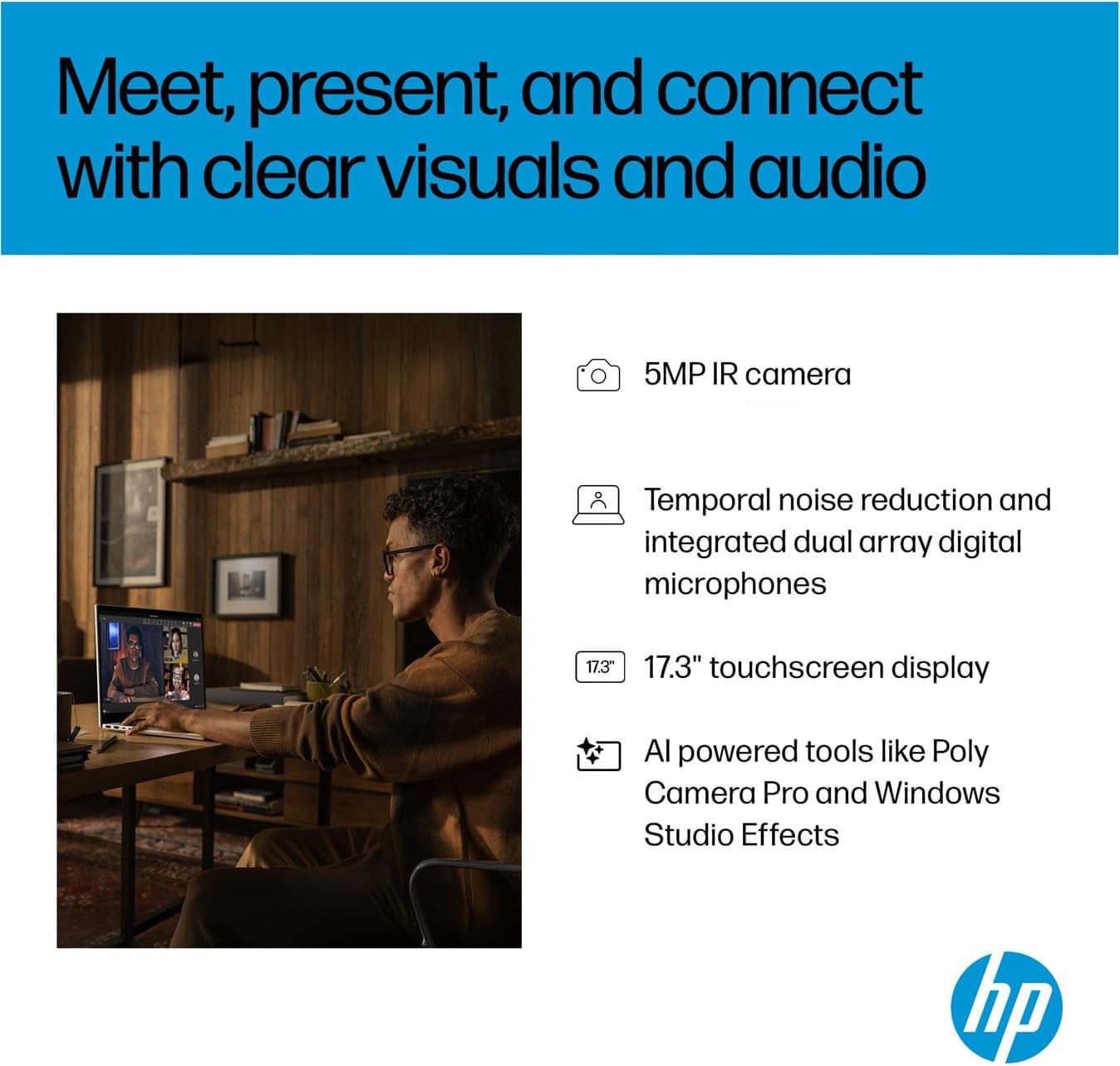 HP OmniBook 7 (Next Gen Envy 17) AI Laptop (17.3' FHD Touchscreen, Intel Core Ultra 7 258V, 32GB DDR5, 1TB SSD, ARC 140V GPU (16GB)), Copilot+ PC for Business, Designer, 5MP IR Webcam, Win 11 Home