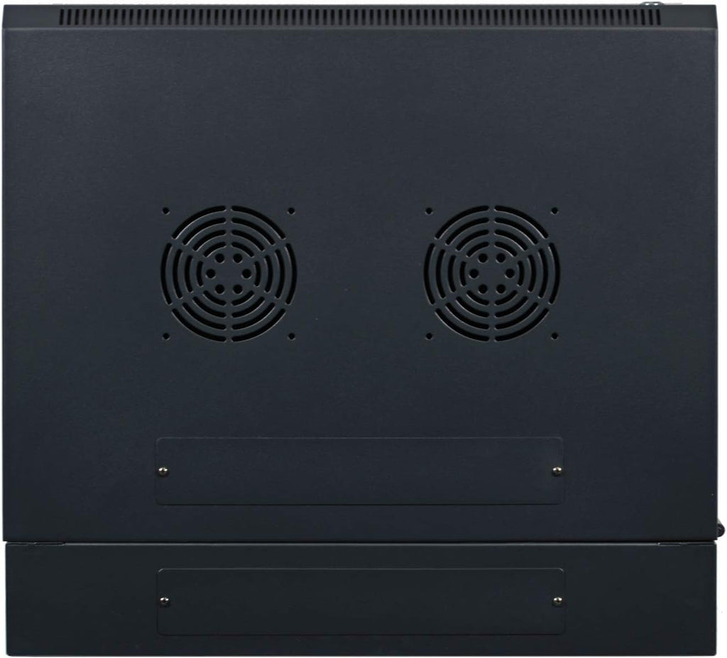AEONS 6U Professional Wall Mount Server Cabinet Enclosure Double Section Hinged Swing Out 19-Inch Server Network Rack Locking Glass Door 22-Inches Deep Black (Fully Assembled)