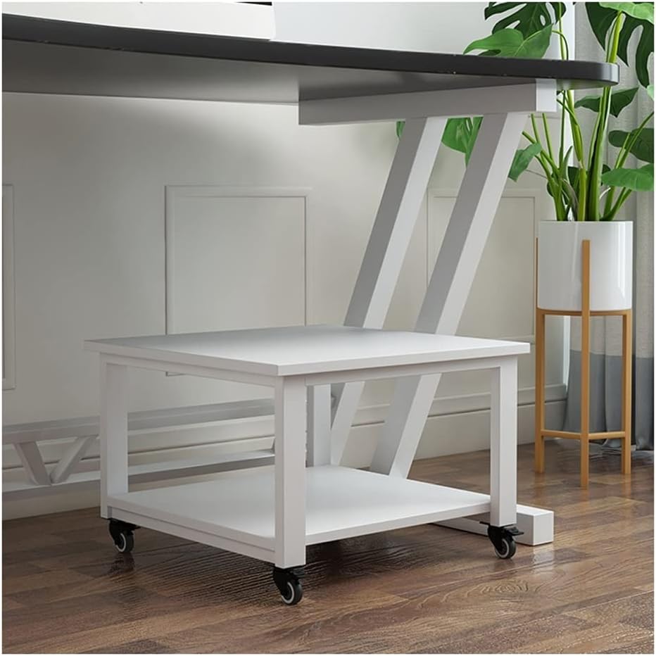 ULTRAWAVE Printer Stand, 35cm, A, Super Load-bearing, Lockable, 4-wheel, Easy Moving, Office Space Organizer, Compatible with Printers, Tabletop Mounting, Metal, Wood