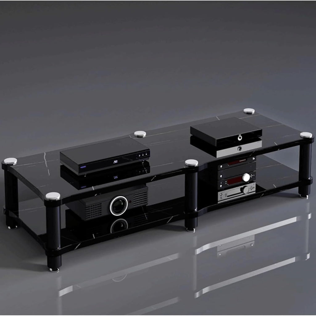 Audio Rack 1/2/3/4 Tier Stereo Rack Audio Equipment Rack Audio Stereo Shelf Wooden HiFi Rack Audio-Video Shelving Shock-Absorbing(Multi-Colored,2 Tier)