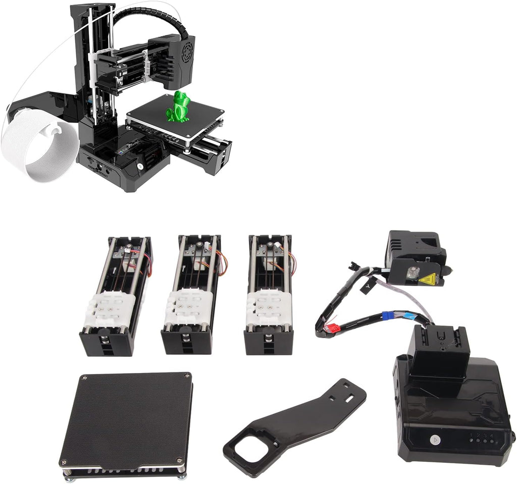 ZJchao Mini 3D Printer for Beginners Precision Printing with Build Volume Compact Design for Kids and Enthusiasts US Plug