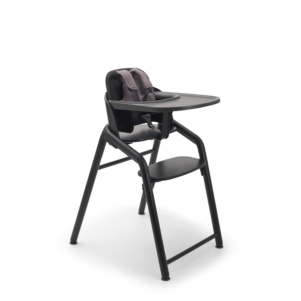 Bugaboo Giraffe Wooden Baby High Chair – Adjustable in 1 Second, Ergonomic & Easy Clean Highchair – Suitable from Birth with Newborn Set (Sold Separately) – FSC Beechwood & Bioplastic Design - Black
