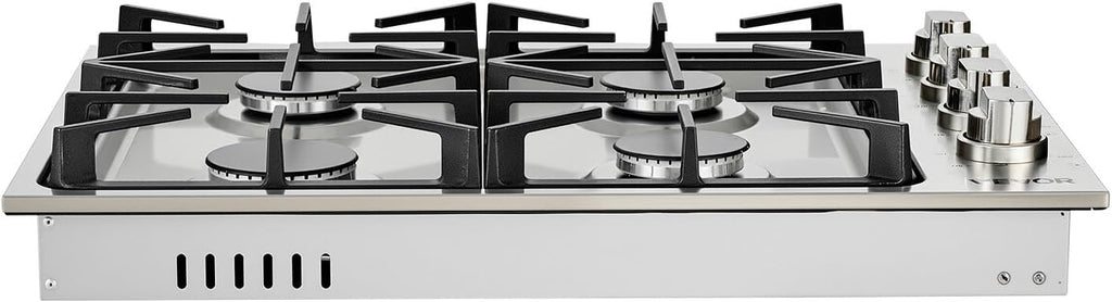 VEVOR Gas Cooktop, 30 inch 4 Burners Gas Stove Top, Max 48000BTU Built-in Stainless Steel Stove Top LPG/NG Convertible Dual Fuel Cooktop Stoves with Sealed Burner for Sear, Stew, Boil, Stir-Fry