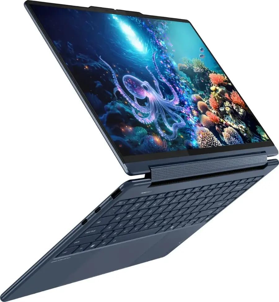 Lenovo Yoga 9i 2-in-1 Aura Edition 14' Copilot+ Laptop with 14.0' 4K OLED Touchscreen, Intel Ultra 7 258V 8-Core, 32GB RAM, 1TB M.2 NVMe SSD, Windows 11 Pro - Cosmic Blue