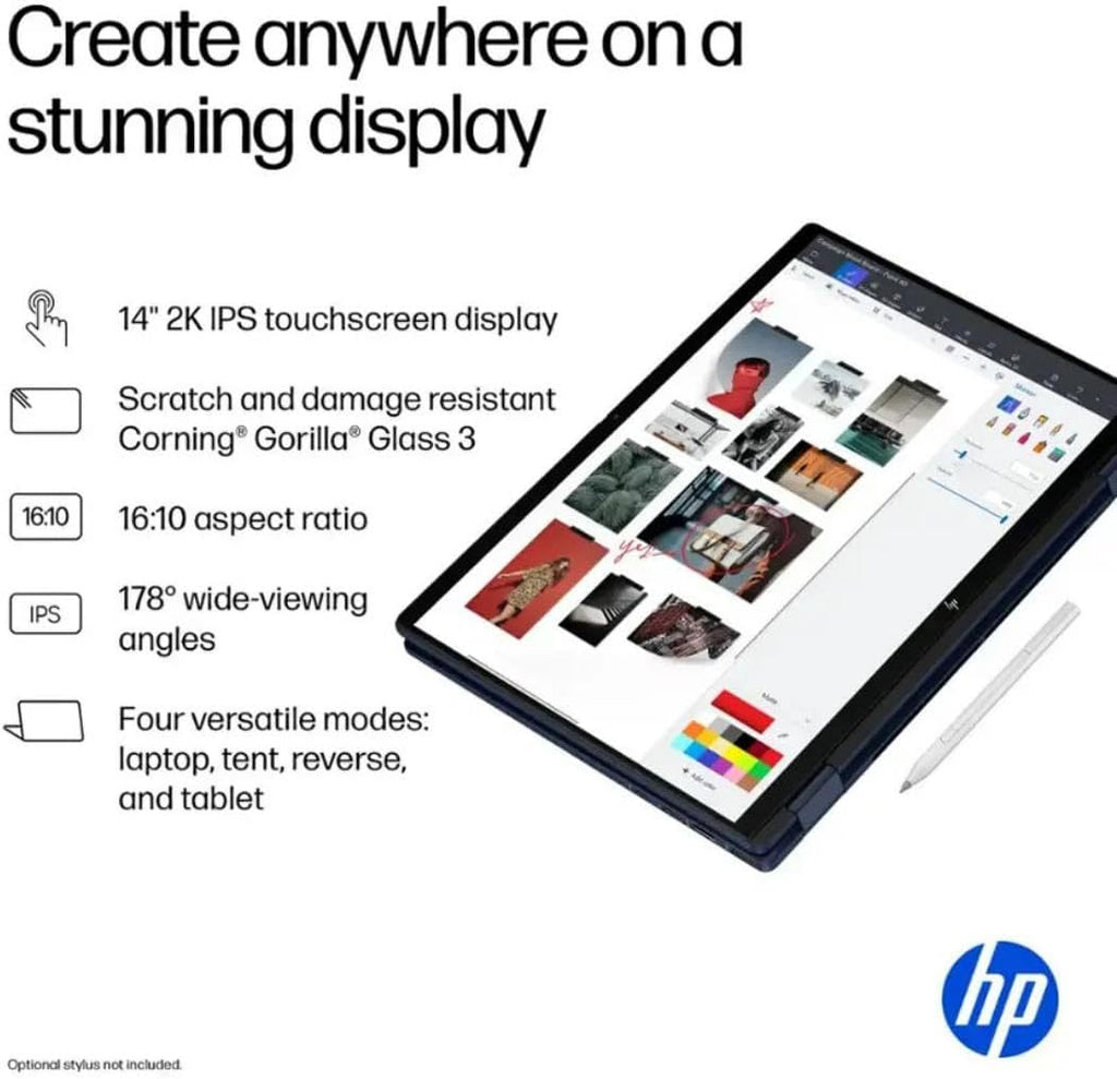 HP OmniBook X Flip 2-in-1 Laptop,14' 2K Touch-Screen Laptop Computer,Intel Core Ultra 7, Arc 140V GPU Copilot+ PC,16GB RAM 512GB SSD,Thunderbolt 4,with Lifetime Office,Win 11 Pro,Atmospheric Blue