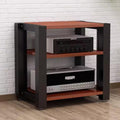 Height Adjustable 3-Tier Media Storage Cabinet - Wooden AV Stand, Corner HiFi Rack for Audio/Video Components, Teak Finish, 60x50x60cm Entertainment Organizer