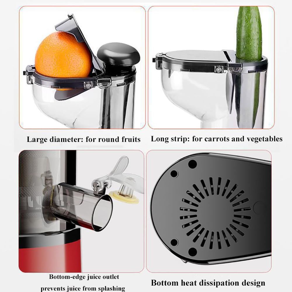 Juicer Machine,Big Mouth Large 3 Inch Feed Chute,800W Power,65rpm/Min,500ML Centrifugal Juicer,For Whole Fruits And Veg,Easy To Clean,With Juice Cup,Cleaning Brush,Black