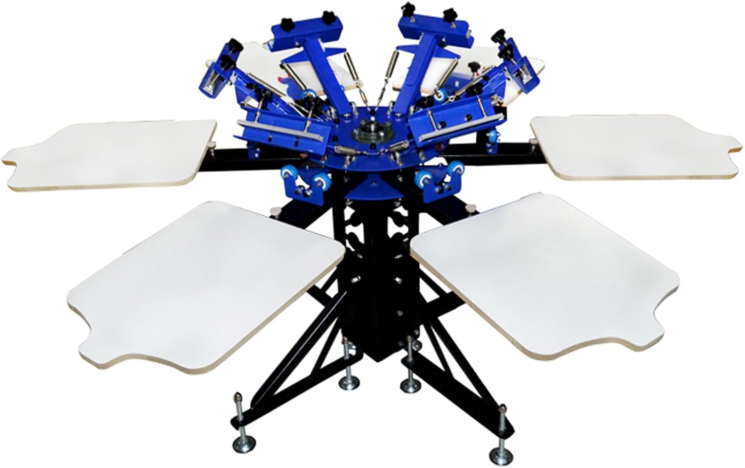 6 Color 6 Station Silk Screen Printing Press Machine Screen Printing Machine Screen Printer Machine 360° Rotation with Adjustable Height Stand