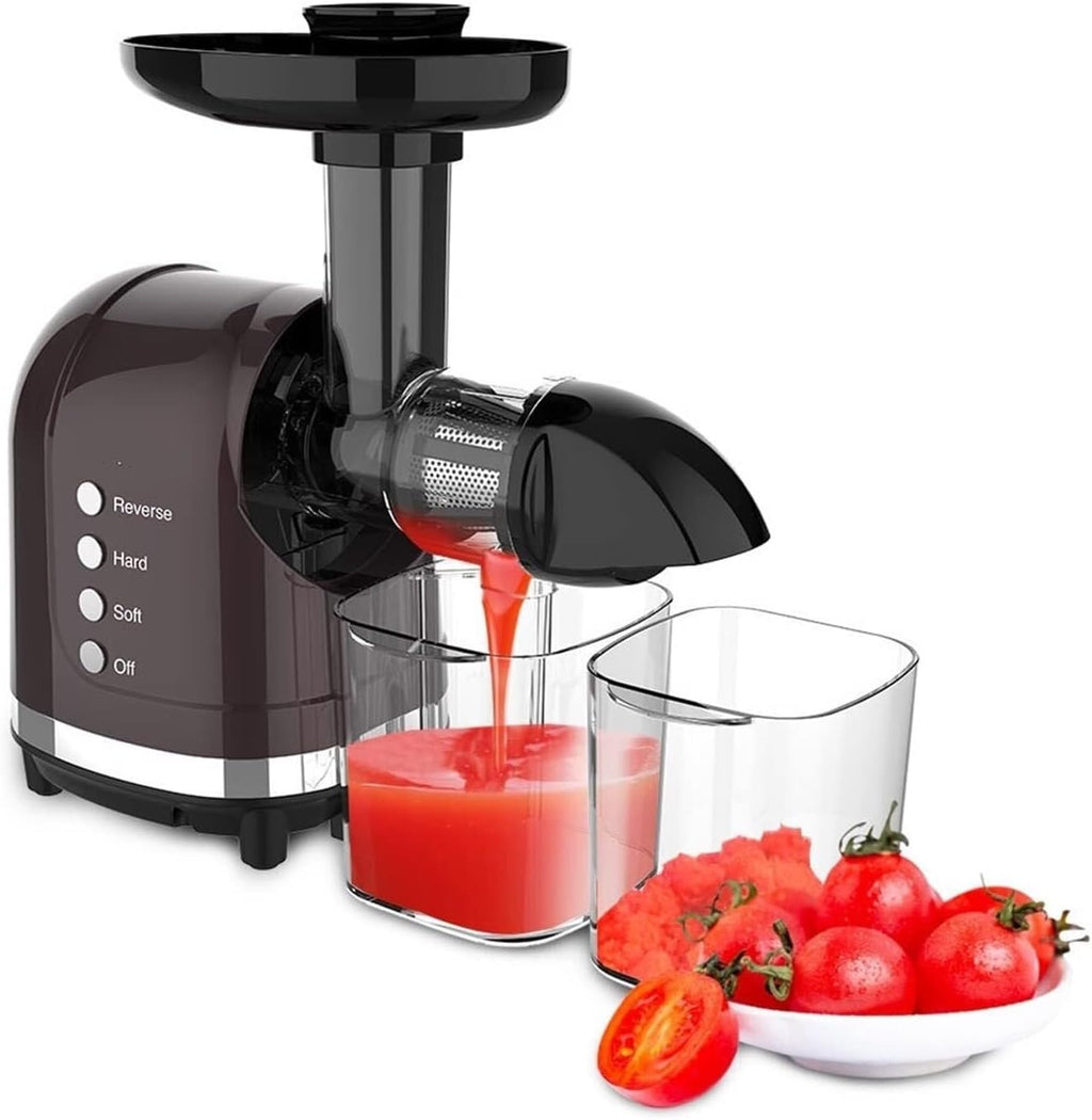 Slow Juicer for Citrus & Wheatgrass, Horizontal Electric Cold Press Juicer, 250W, Low Noise, High Juice Yield, Easy Clean