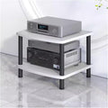 Heavy Duty HiFi Audio Video Stand - Modern Media Cabinet & Stereo Rack for Living Room, Durable AV Equipment Storage Solution, White, Height 44cm, Ideal for Home Electronics