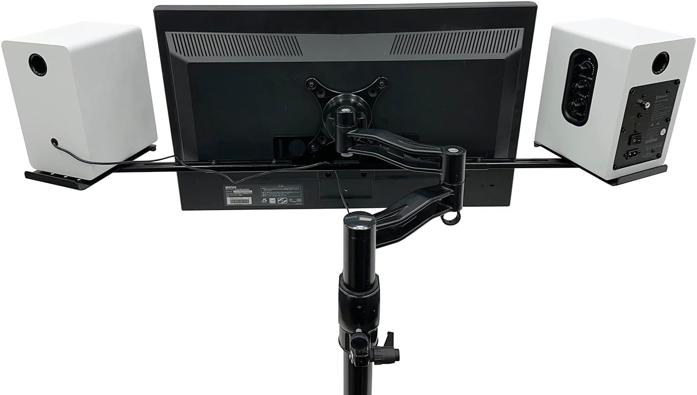 Nagao Seisakusho NB-SPKR-VESA Speaker Stand Compatible with Monitor Arm VESA Computer Monitor Speaker Installation