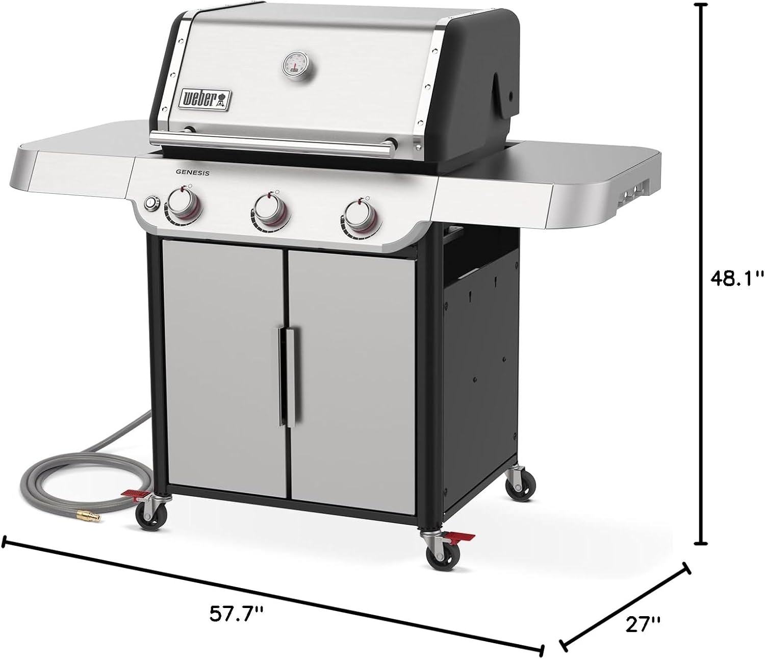 Weber Genesis S-315 Natural Gas Grill for Outdoor Cooking, Stainless Steel, 3 Burners – Stainless Steel Cooking Grates & PureBlu Burners