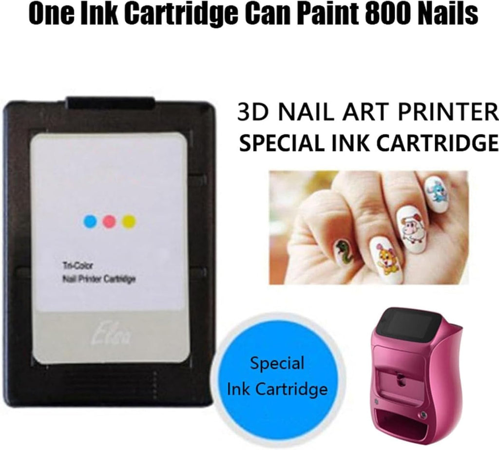 3D Nail Printer Printer Ink Cartridge, High-Definition Painting for 800 Nails, Replacement for Nail Art Equipment and for Girls' Home Beauty & Personal Care Whiteinkcartridge