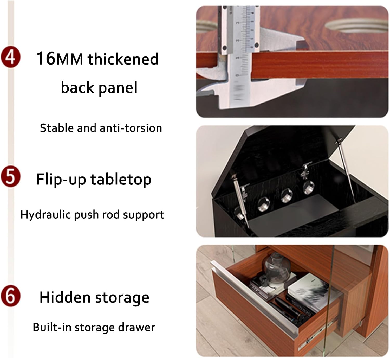 Media Stand with Storage, Audio Rack with Adjustable Shelves, Stereo Cabinet with Glass Doors, Flip Cover AV Cabinet, Wooden Media Storage Cabinet(White,3-Tier)