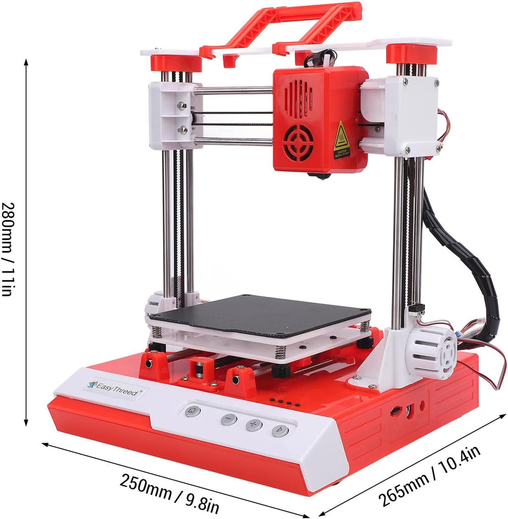 Sanpyl Mini 3D Printers, 100x100x100mm Printing Size, PLA Filament High Speed 3D Printing Machine with 4G Small Memory Card for Kids and Beginners (Orange White)