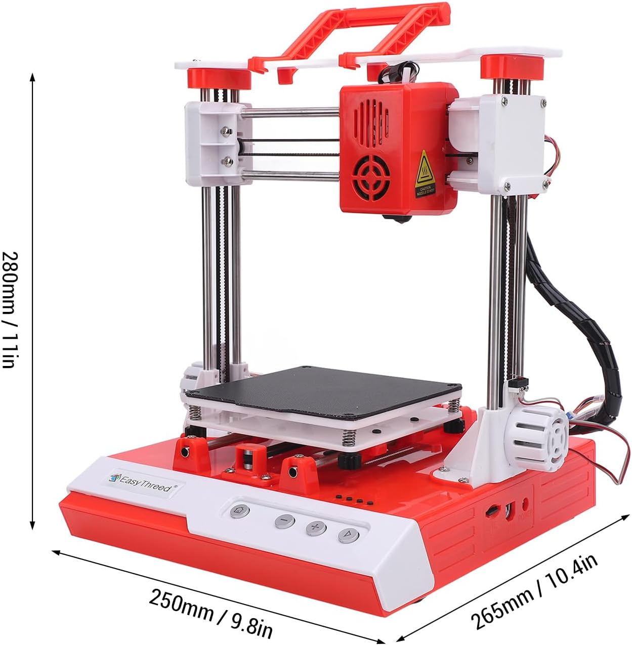 Sanpyl Mini 3D Printers, 100x100x100mm Printing Size, PLA Filament High Speed 3D Printing Machine with 4G Small Memory Card for Kids and Beginners (Orange White)