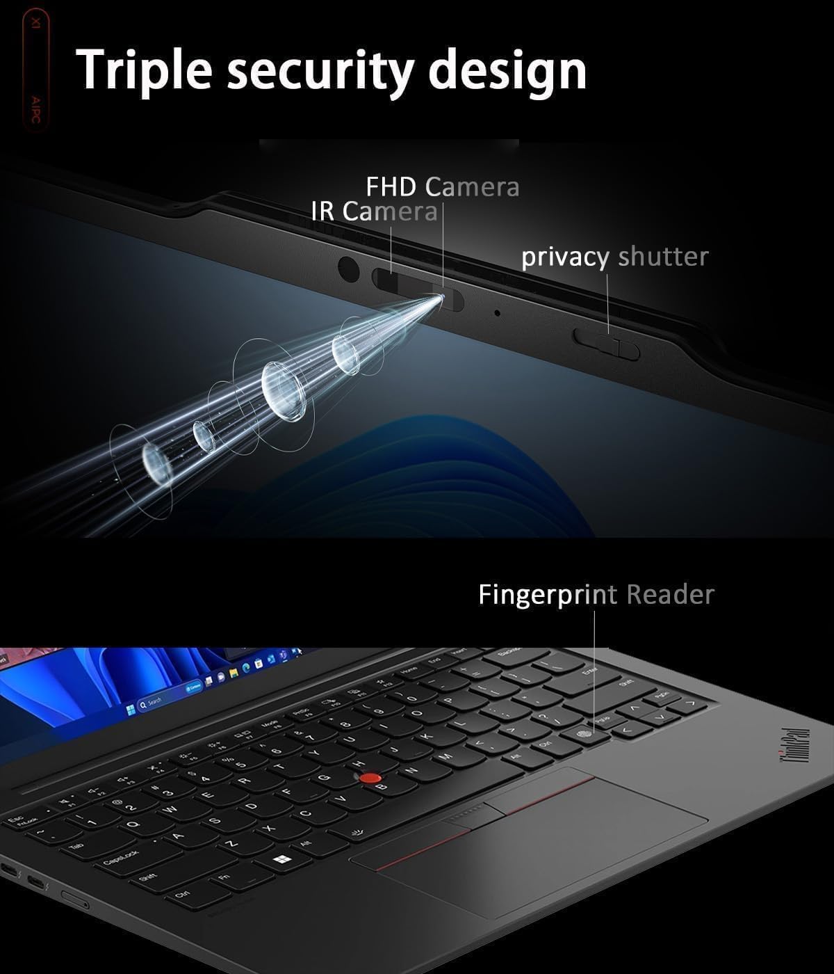 Lenovo ThinkPad X1 Carbon Gen 13 Aura Edition AI PC Laptop (14' FHD+ Touchscreen, Intel Core Ultra 7 255U, 32GB 8400MT/s RAM, 1TB SSD, (>i7-1355U)), Thunderbolt 4, Backlit, FP, IR Webcam, Win 11 Pro