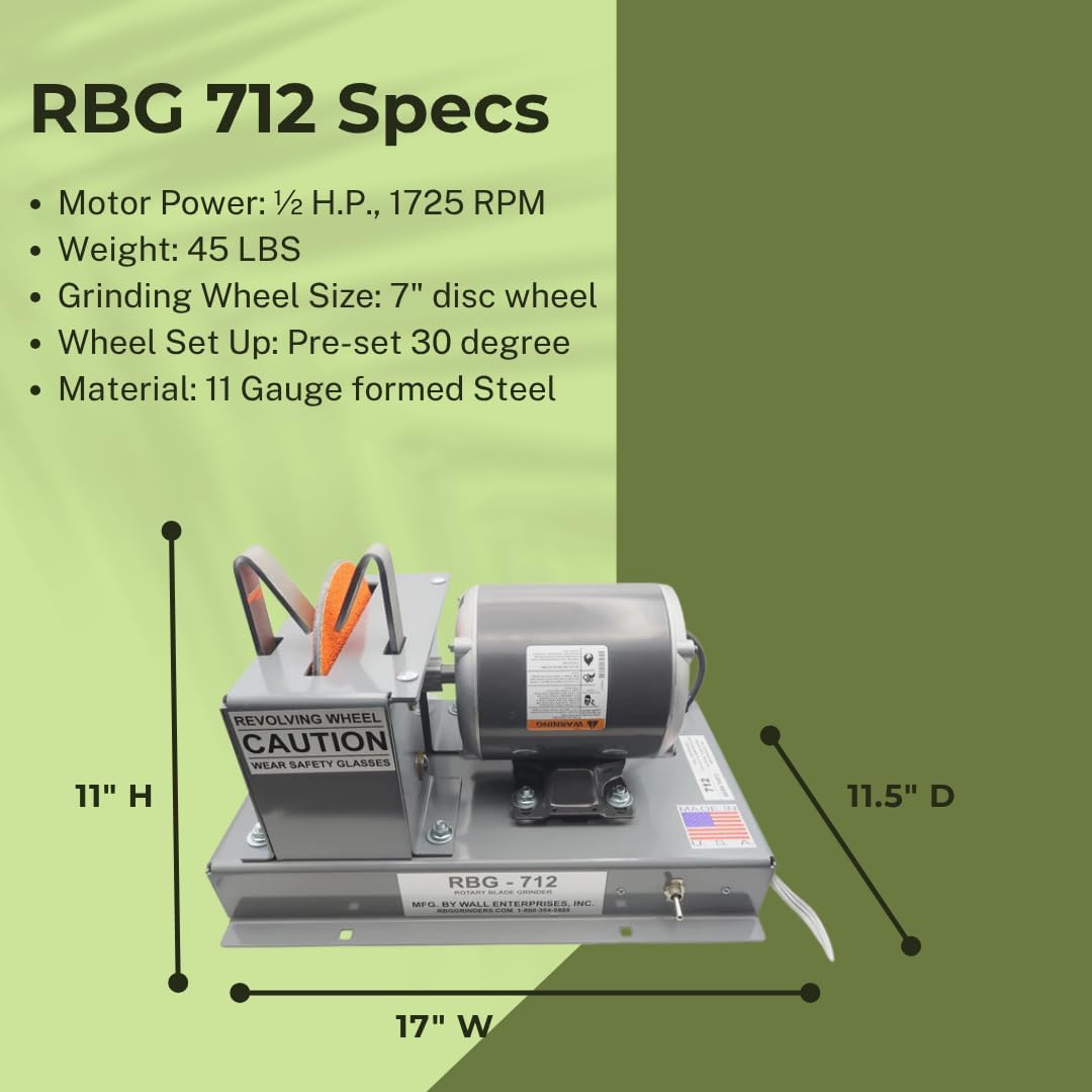 Disc Wheel Blade Grinder Wheel | Bench Grinder Lawn Mower Blade Sharpener | RBG712