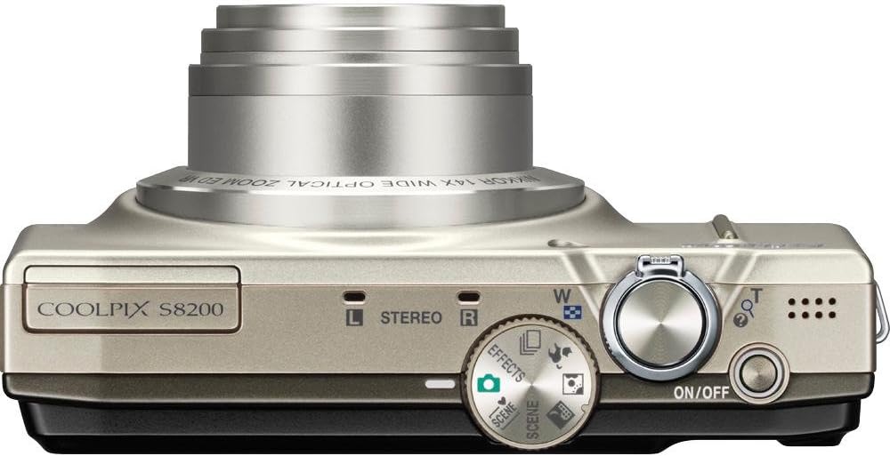 Nikon COOLPIX S8200 16.1 MP CMOS Digital Camera with 14x Optical Zoom NIKKOR ED Glass Lens and Full HD 1080p Video (Silver)