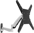 Mount-It! Full Motion Gas Spring TV Wall Mount for 25–55 Inch LED LCD OLED Flat Screen TVs | Height Adjustable 13.5' Articulating Arm | VESA 100x100 to 400x400 | 44 lb Capacity | Single Stud | Silver