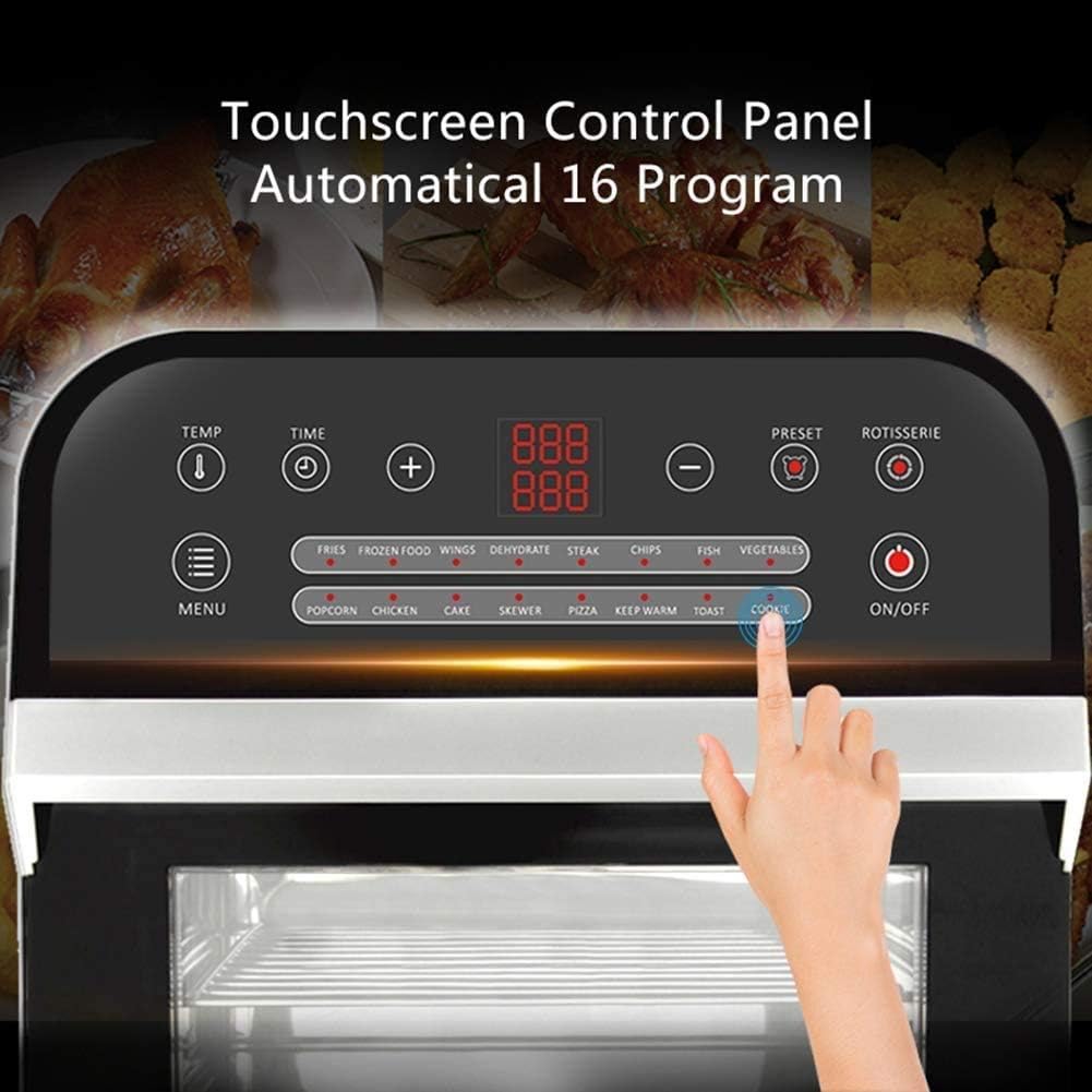 12L Large Capacity Air Fryer 16-In-1 Air Fryer Oven Toaster Rotisserie And Dehydrator With LED Digital Touchscreen 1600W Countertop Oven Oil Free vision