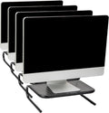 Mind Reader Monitor Stand, Ventilated Laptop Riser, Desktop Organizer, Metal, 14.5' L x 11.25' W x 4.25' H, Black (Pack of 8)