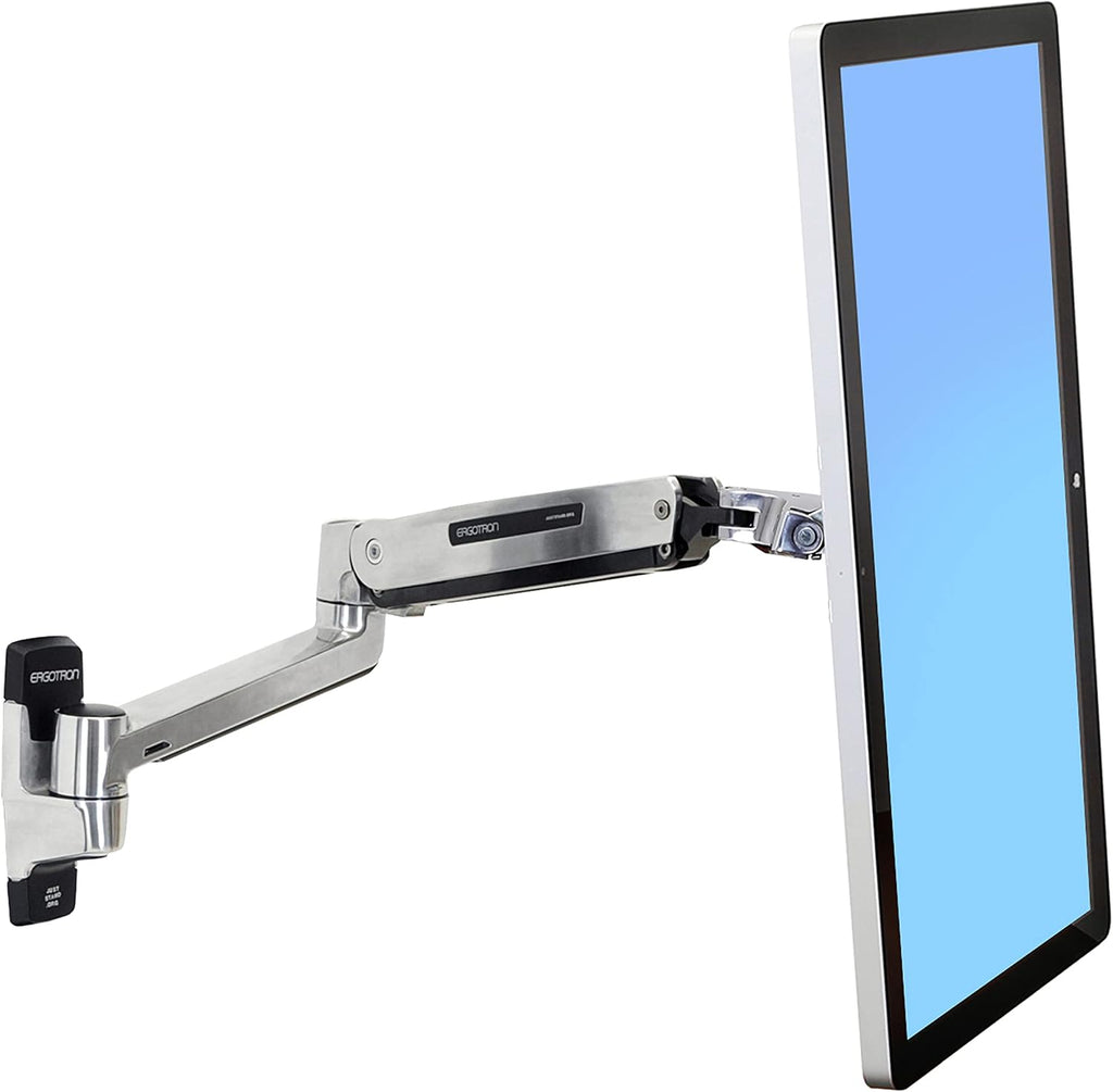 Ergotron – LX HD Sit-Stand Single Monitor Arm, VESA Wall Mount – for Monitors Up to 49 Inches, 14 to 30 lbs – Polished Aluminum