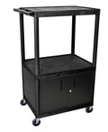 LUXOR LE54C-B 54'H AV Cart - Three Shelves Cabinet
