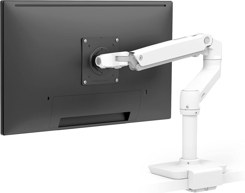 Ergotron – LX Single Monitor Arm, VESA Desk Mount – for Monitors Up to 34 Inches, 7 to 25 lbs – Low Profile Clamp, White