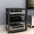 Audio Rack AV Media Stand Media Audio Tower Cabinet 2/3/4 Tier Audio Rack, for Entertainment Stereo Racks Component Storage and Collection Display(Black,90cm/35.4in)