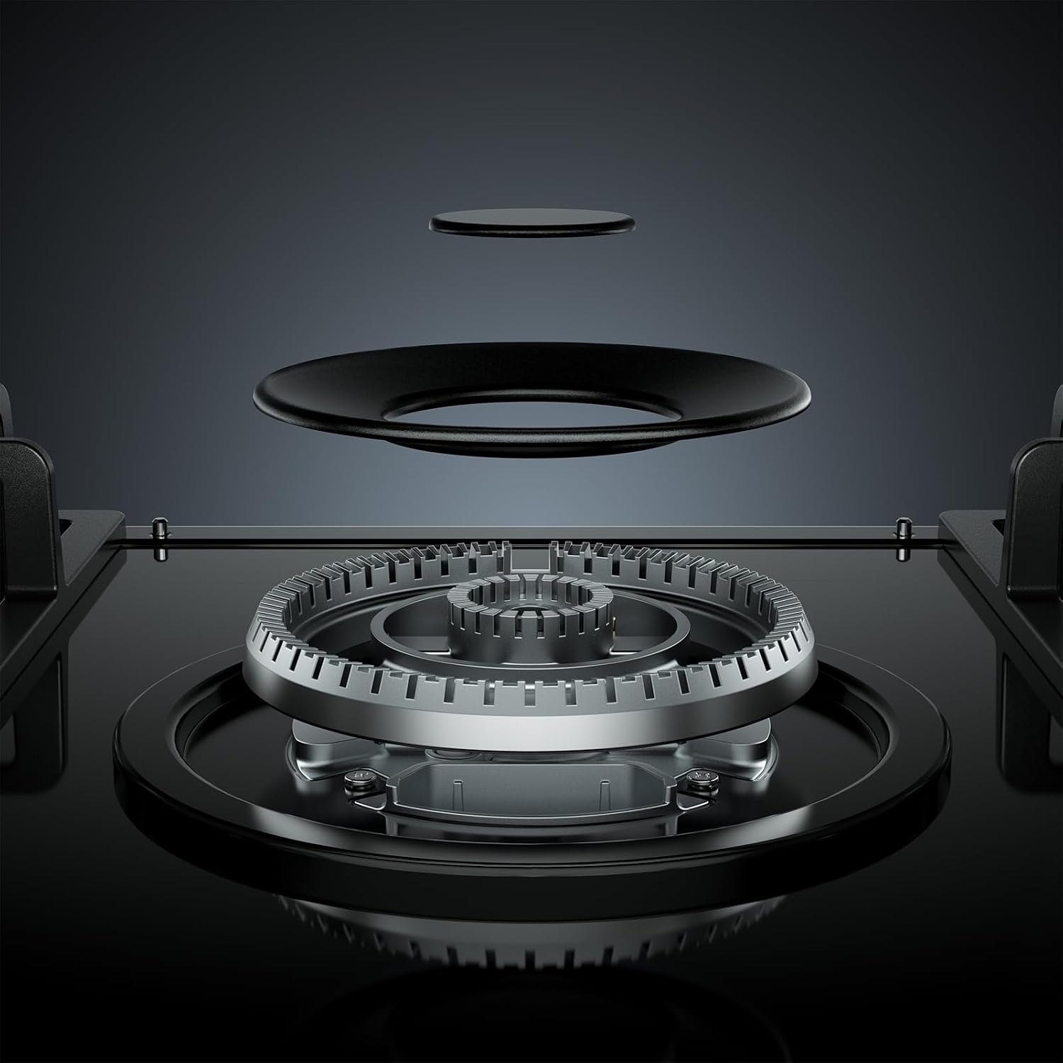Empava 30 Inch Built-in Gas Cooktop with 5 Sealed SABAF Burners, Black Tempered Glass Surface, LPG/NG Convertible, Flame Failure Protection, Dishwasher Safe Grates
