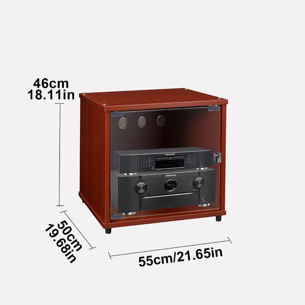 Wooden Media Cabinet & Audio Rack Tower, 50x55x46cm - Stylish Record Player Stand & Stereo Shelf for Home Entertainment, Perfect for Vinyl Records & Audio Equipment