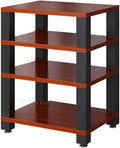 Audio Rack 1/2/3/4 Tier Stereo Rack Audio Equipment Rack Wooden Audio Rack Cabinet Open AV Cabinet Strong Audio-Video Shelving(Brown,4 Tier)