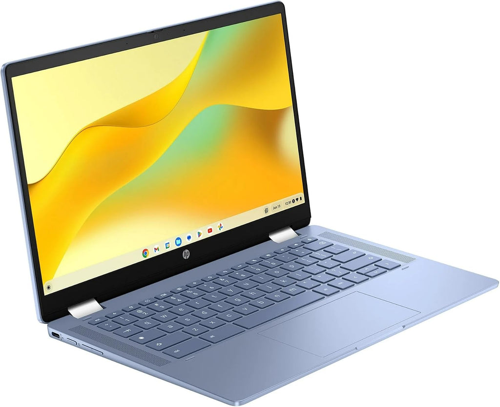 HP Chromebook x360 14 inch FHD IPS Touch 2-in-1 Laptop, Intel Processor N100, 4GB RAM, 64GB eMMC, Chrome OS, Sky Blue, 14b-cd0130wm