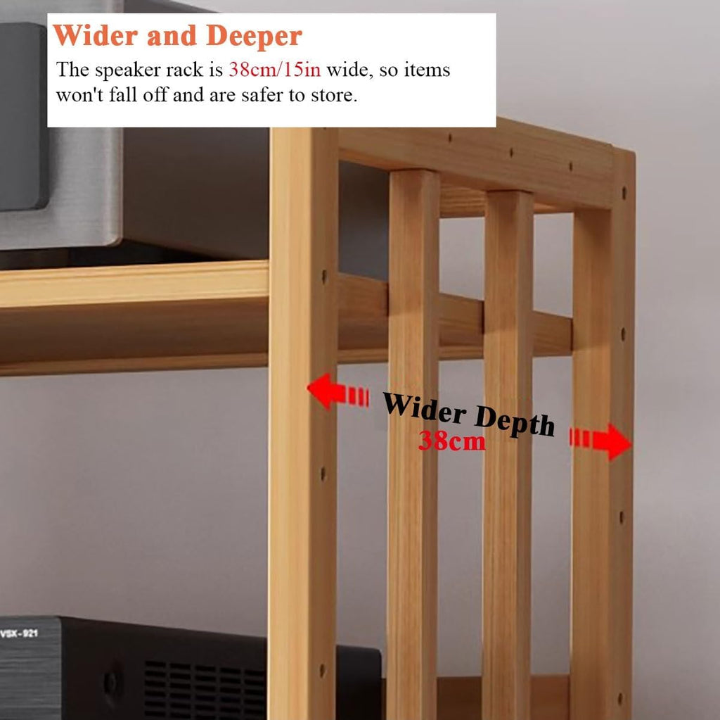 Media Stand 2/3/4/5 Tier Media Component Storage Unit Shelves, Movable Audio Video Tower DVD Cd Record Player Stand Stereo Equipment Cabinet, Turntable Holder for Living,W50Cm5 Tier