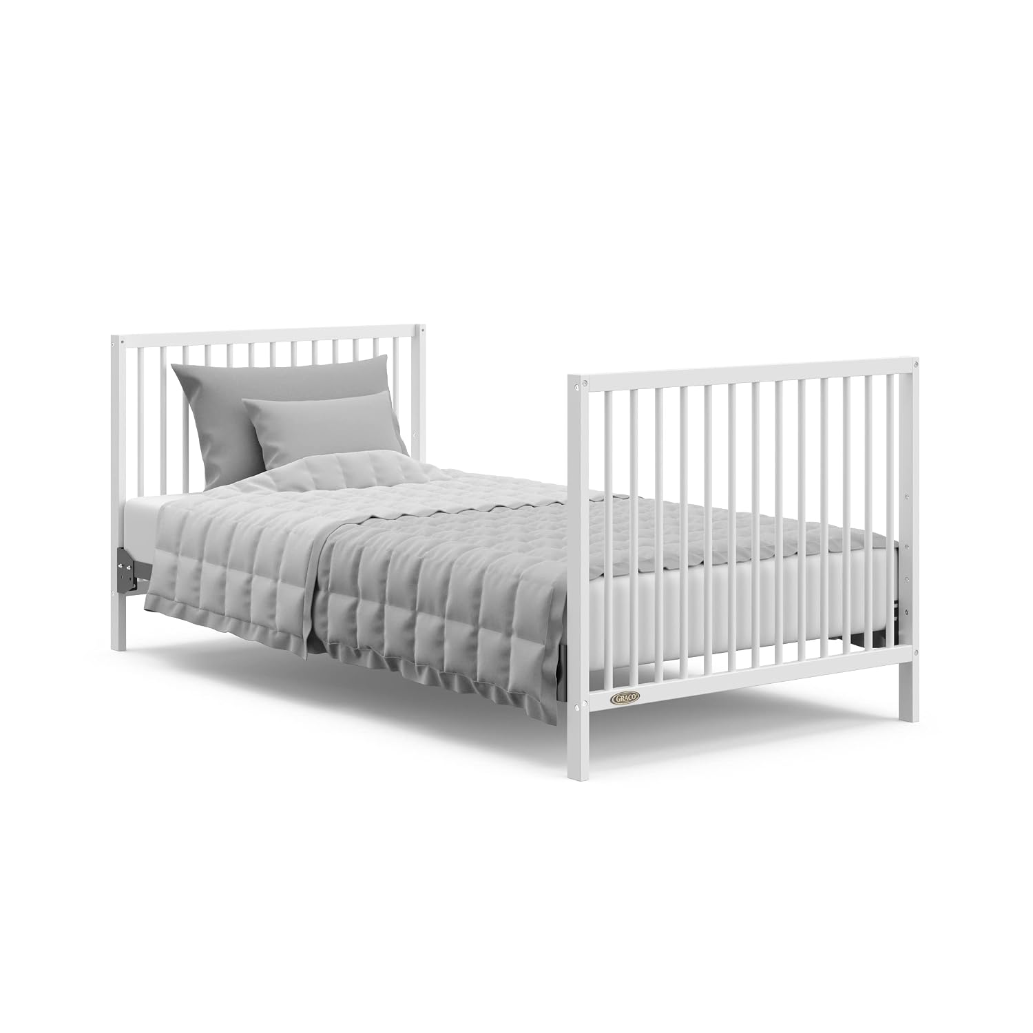 Graco Teddi 4-in-1 Convertible Mini Crib with Bonus Water-Resistant Mattress – GREENGUARD Gold Certified, 2.75-Inch Mattress Included, Small Spaces Crib, Easy 30-Minute Assembly (White)