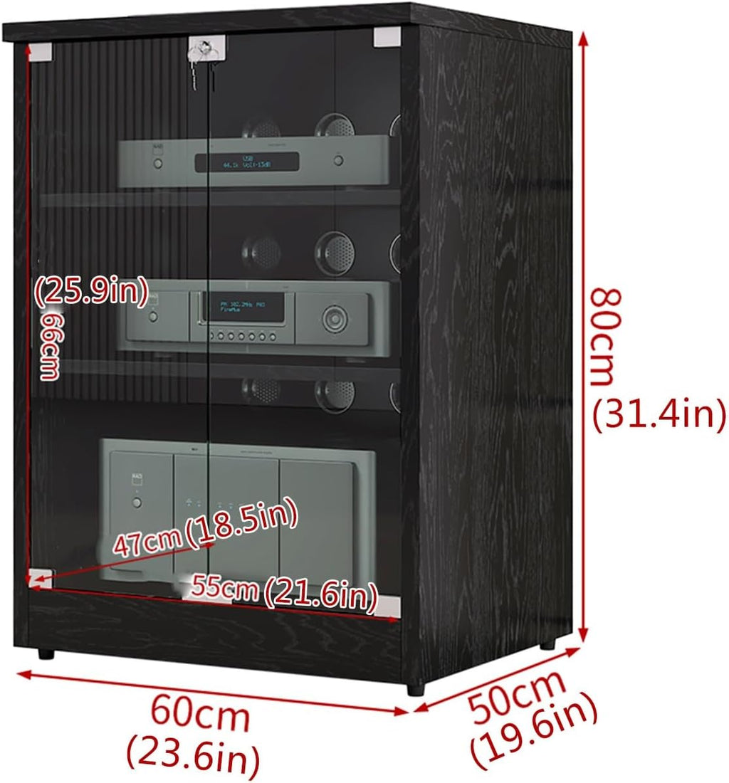 Stereo Component Cabinet,Stereo Cabinet,Audio Cabinet,Audio Rack Cabinet,av Media Stand,Audio Rack,Record Player Console Cabinet,av Cabinet,Media Cabinet,Corner Media Cabinet(Walnut,3-Layer)