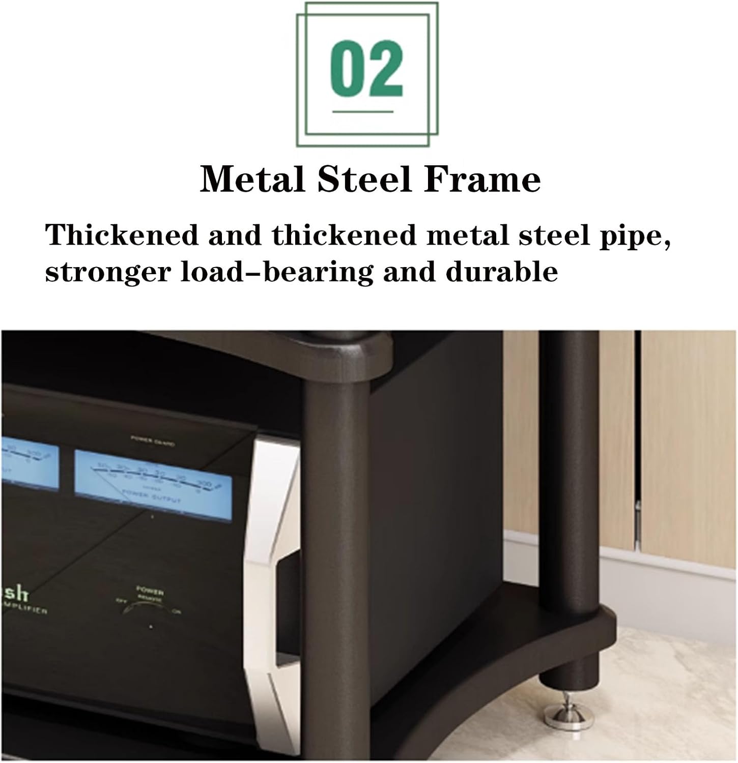 1/2/3/4 Tier Hifi Stand, AV Media Stand, Audio Storage Rack, Audio Rack Stand, Stackable Equipment Rack, Audio Rack Tower Heavy Duty for Audio Equipment, AV Component Media Stand for Home Office