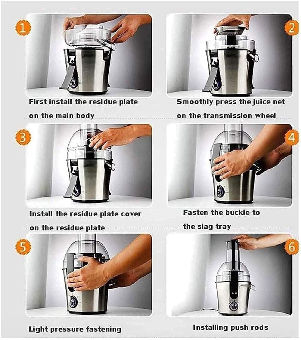 3-Speed Centrifugal Juicer, Powerful Stainless Steel Juicer Extractor for Fruits & Vegetables, Easy to Clean with Pulse Function